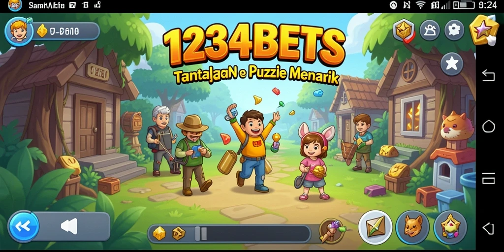 Screenshot gameplay menarik dari 1234BETS yang menunjukkan level puzzle.