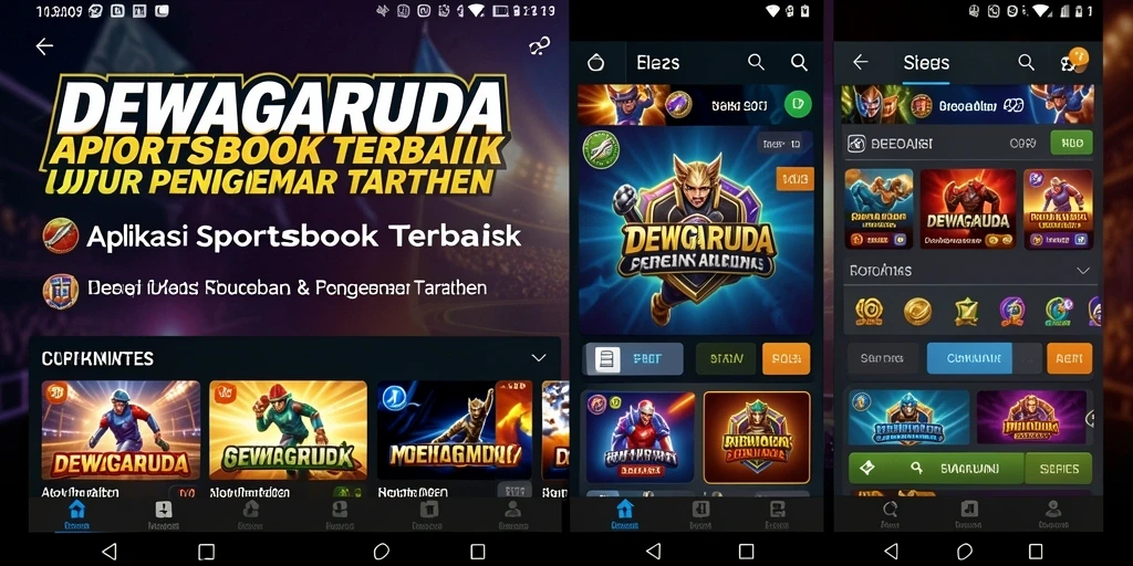 Tampilan antarmuka pengguna DEWAGARUDA saat bertaruh di olahraga.