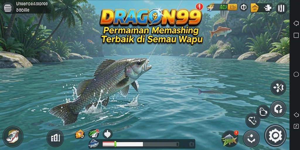 Screenshot gameplay DRAGON99 yang menampilkan aksi memancing seru.