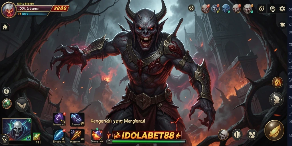 Screenshot menampilkan gameplay menyeramkan di IDOLABET88.