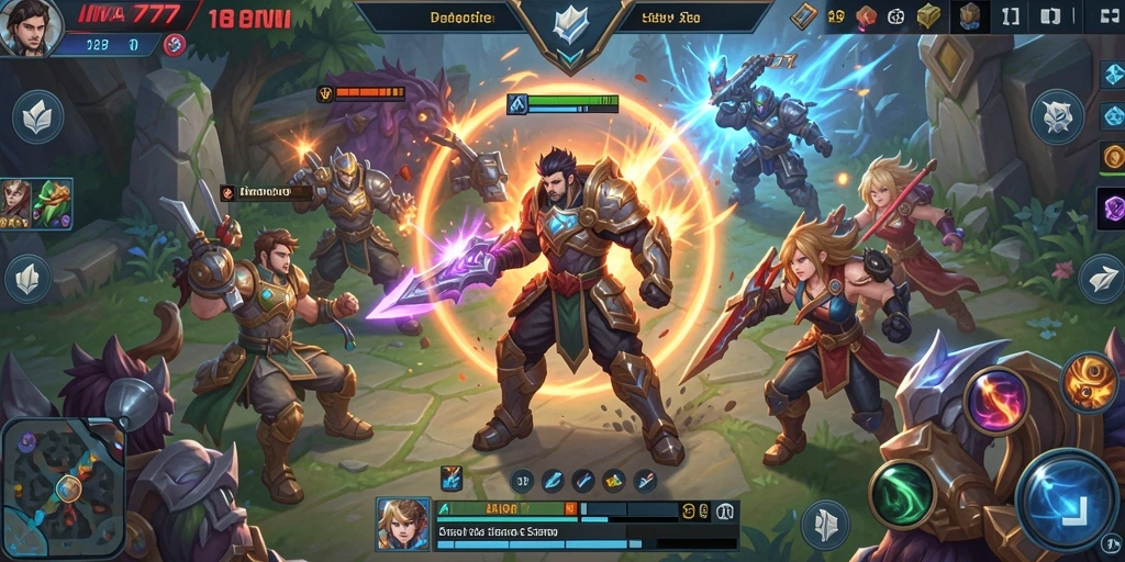 Screenshot menampilkan aksi seru gameplay MOBA di INA777.
