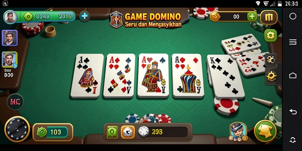 Tampilan gameplay KAKA303 yang menarik saat permainan Domino berlangsung.