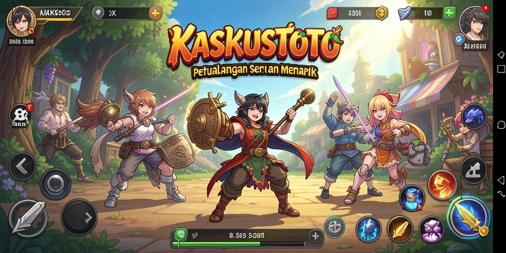 Screenshot gameplay KASKUSTOTO yang menampilkan pertarungan karakter Anime.