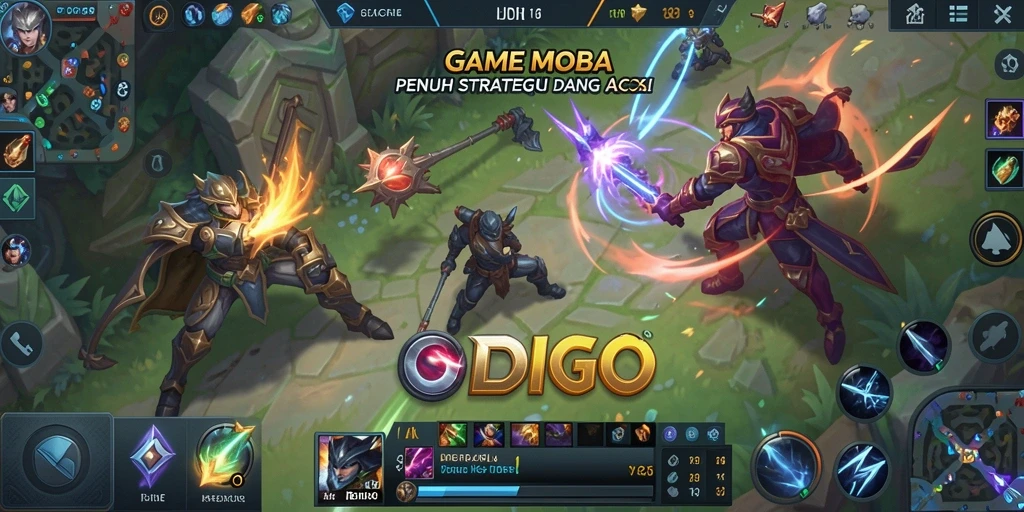 Tampilan gameplay ODDIGO dengan pertempuran seru dan strategi tim.