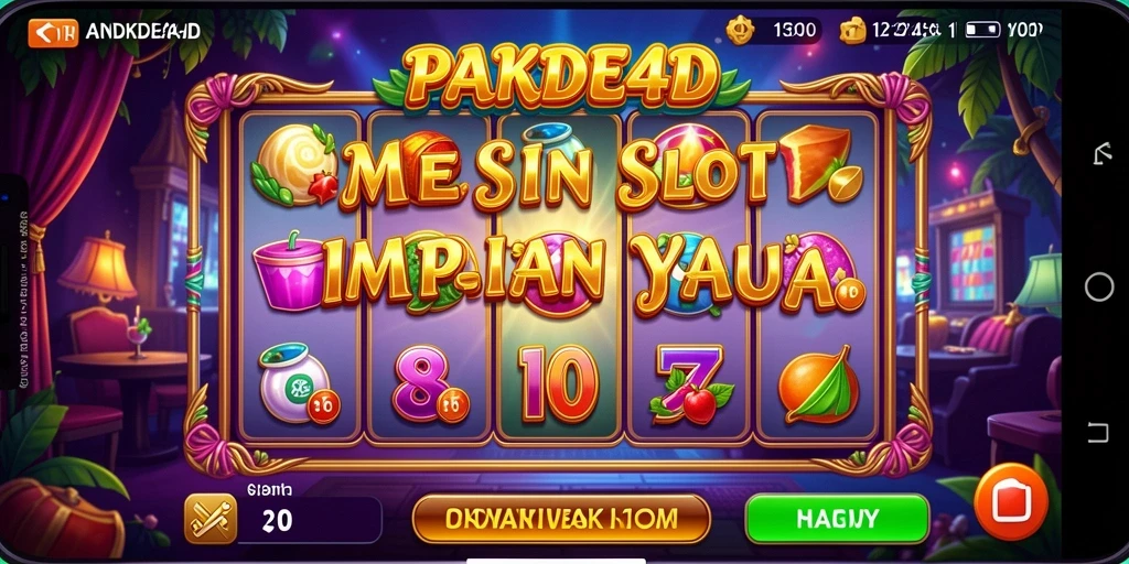 Screenshot menunjukkan gameplay slot PAKDE4D dengan efek visual yang menawan.
