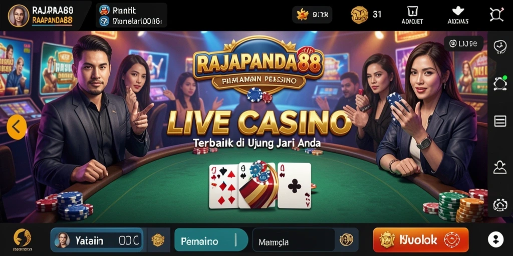 Tampilan gameplay Live Casino RAJAPANDA88 yang realistis.