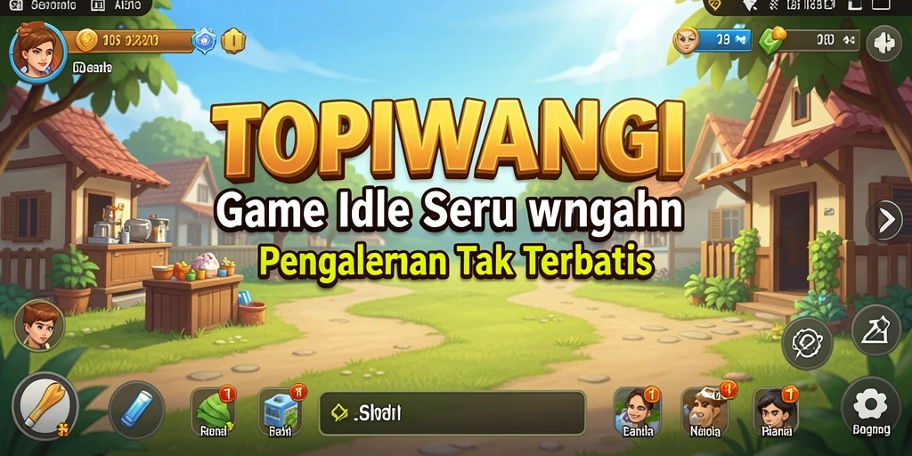 Tampilan permainan seru dalam TOPIWANGI dengan elemen Idle yang menarik.