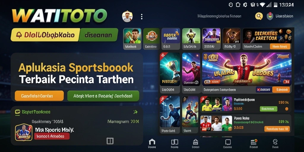 Screenshot utama WATITOTO menampilkan tampilan menarik dari aplikasi Sportsbook.