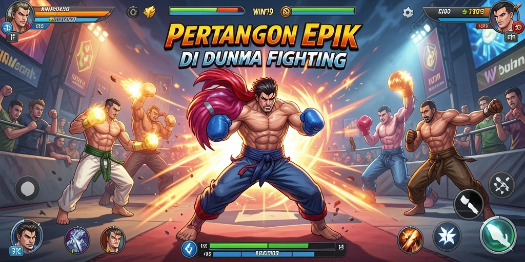 Tampilan aksi seru dari gameplay WIN199 saat pertarungan berlangsung.